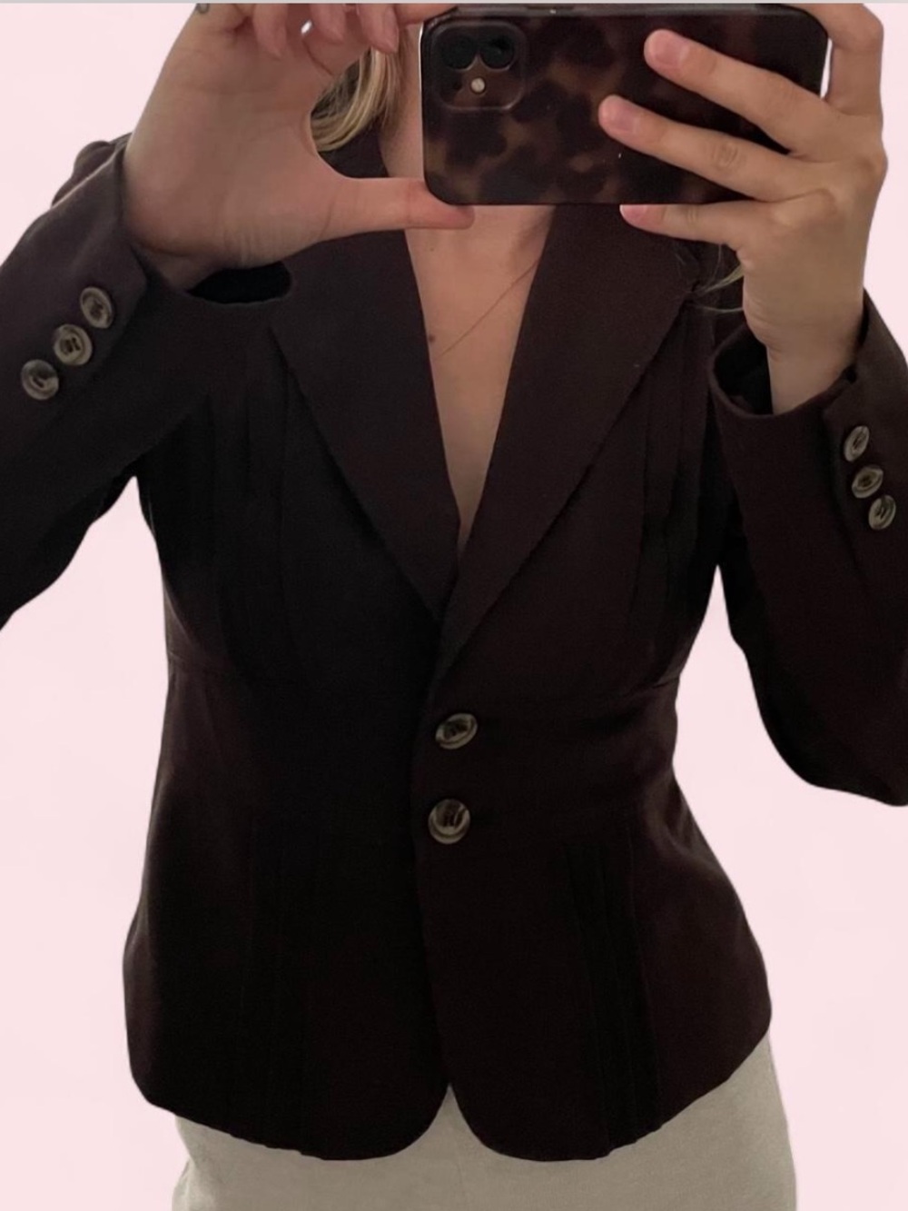 Vintage Dark Brown Tailored Blazer